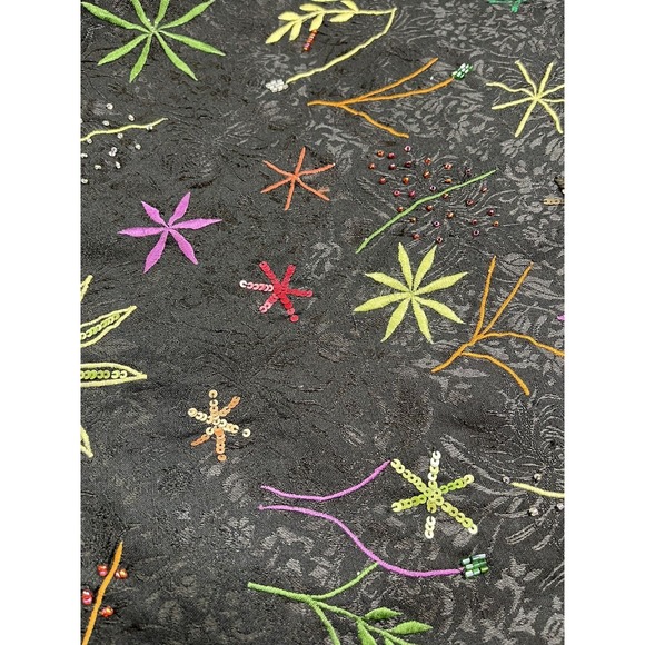 Vintage Indigo Moon Black Embellished Collared Long Sleeve Jacket Size L EUC - Picture 8 of 11